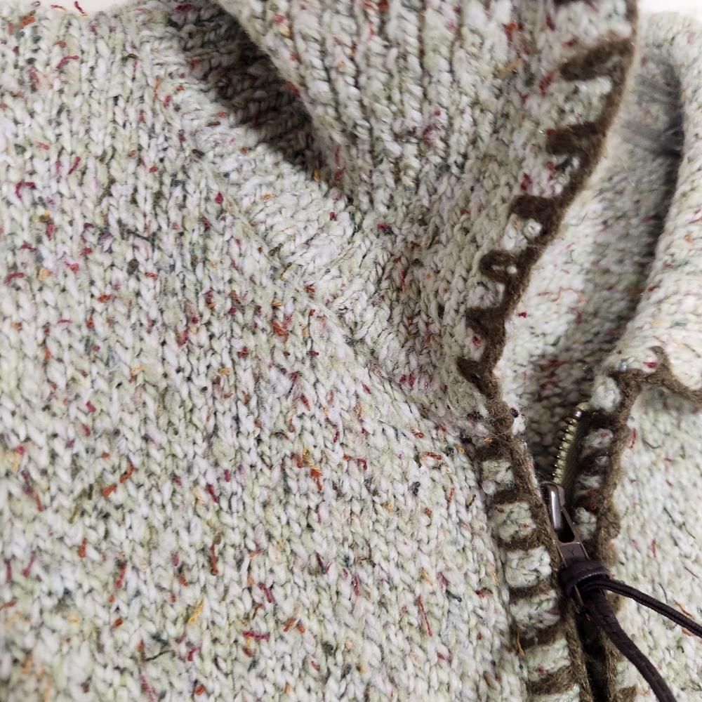 Vtg Christopher & Banks Hand Embroidered Oatmeal Zipper Sweater Vest Size 1x - Picture 12 of 16